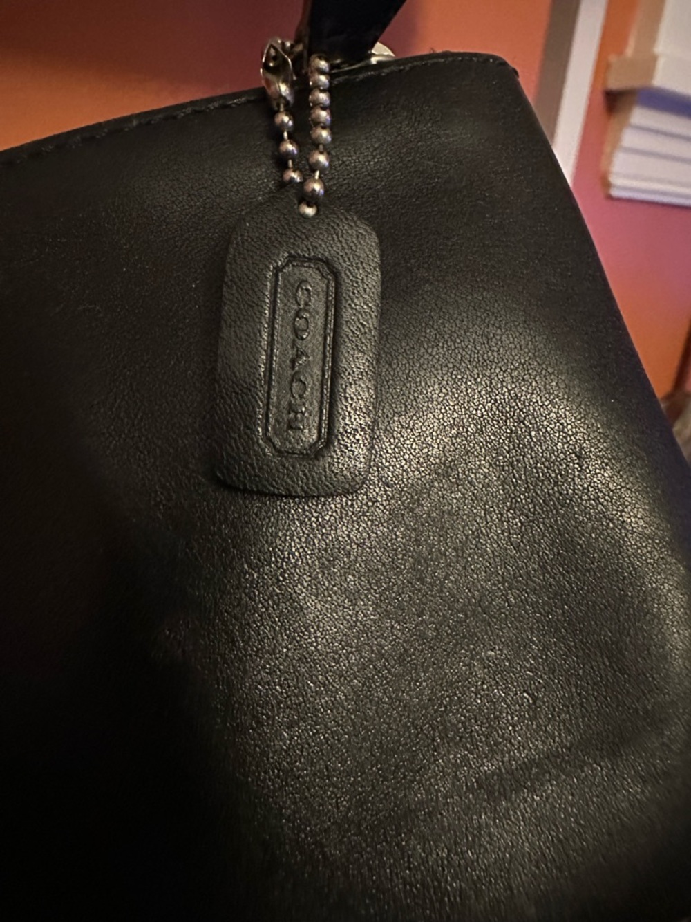 Vintage COACH Black Leather Zip Pouch Wristlet(EUC) - Picture 10 of 11